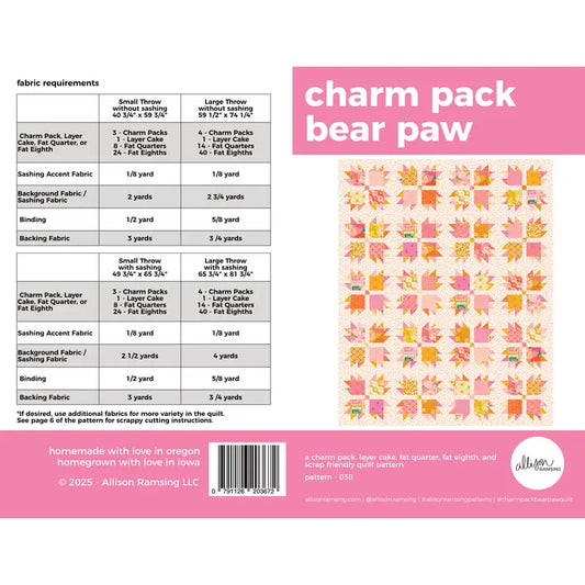 Charm Pack Bear Paw Pattern