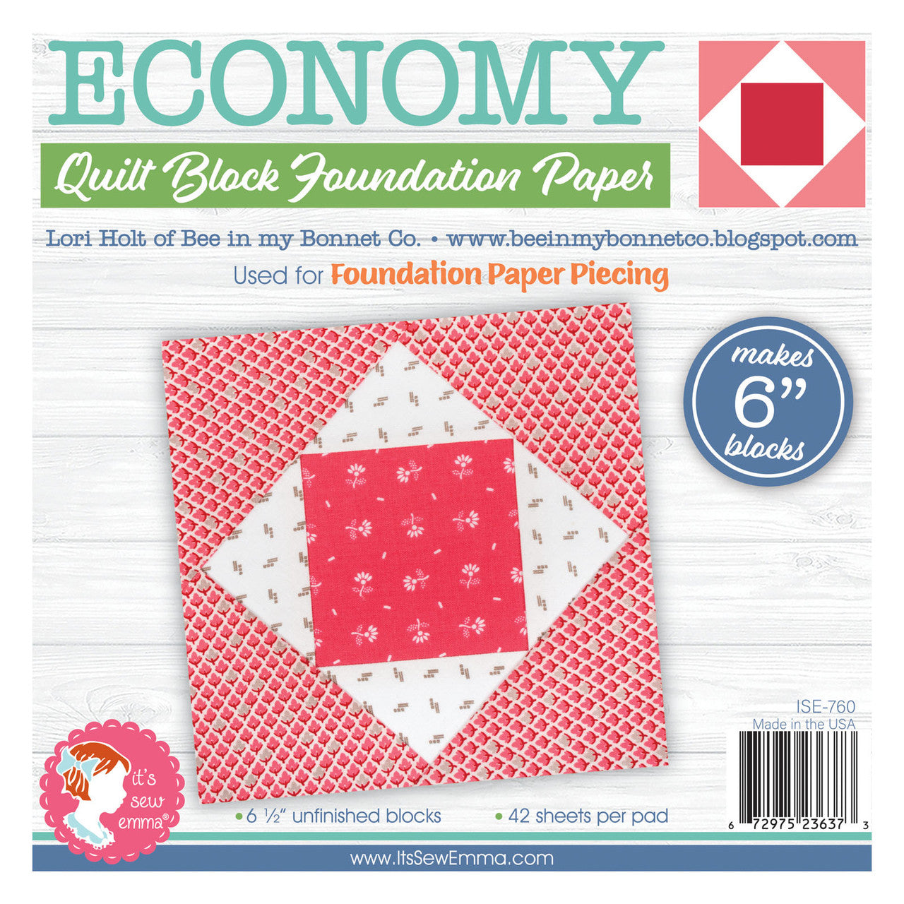 Economy Quilt Block Foundation Paper Pad