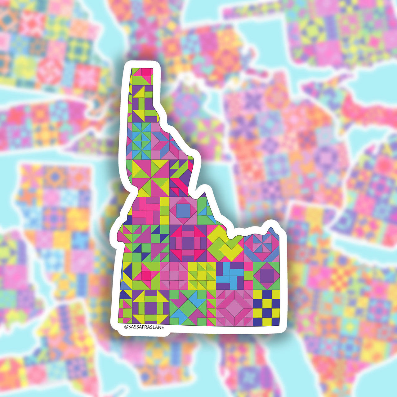 State Quilt Stickers: Idaho